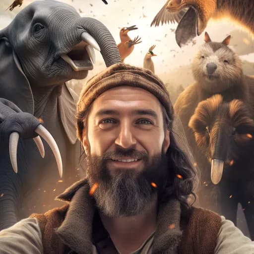 Selfie of Noah and the animals